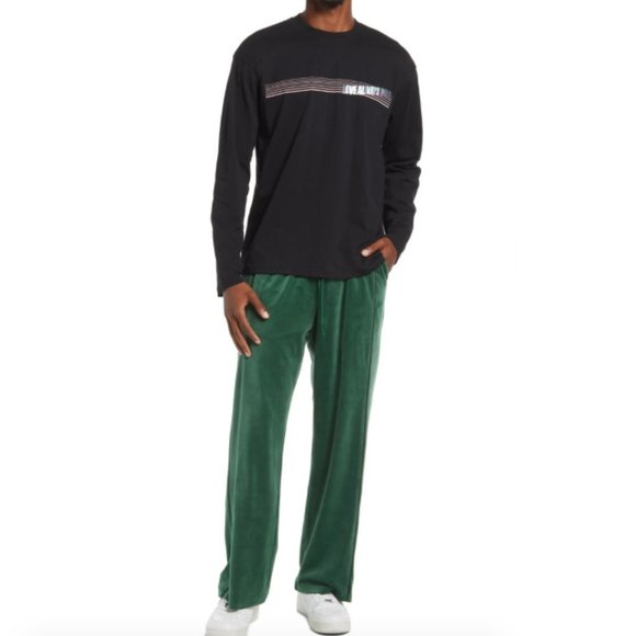 New BP Love Always Wins Metallic Print Long Sleeve Tee Black Unisex Size Small - Picture 4 of 16